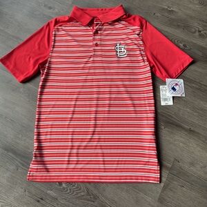 Majestic Men's Polo in Red and White Stripes